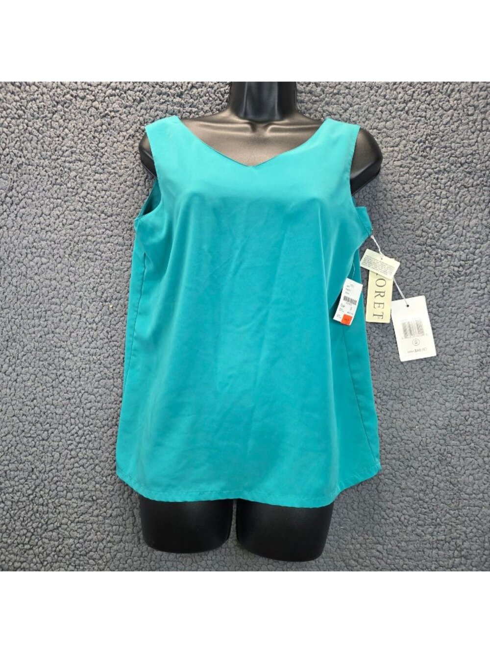 Koret Slub Tank Top S Blue V Neck Casual Indie Layers Preppy Minimalist Everyday